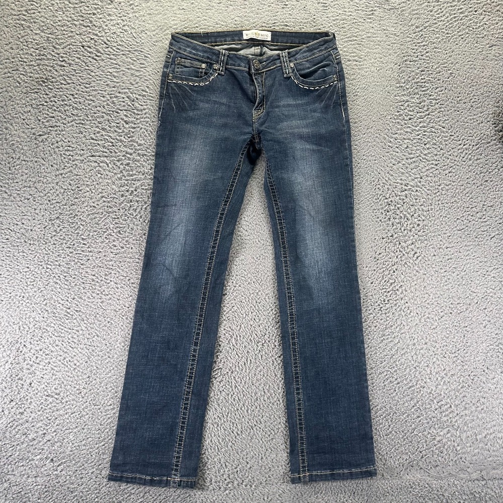 Vintage Miss Chic Jeans Womens 13 Blue Cotton Denim Straight Cowgirl Western USA